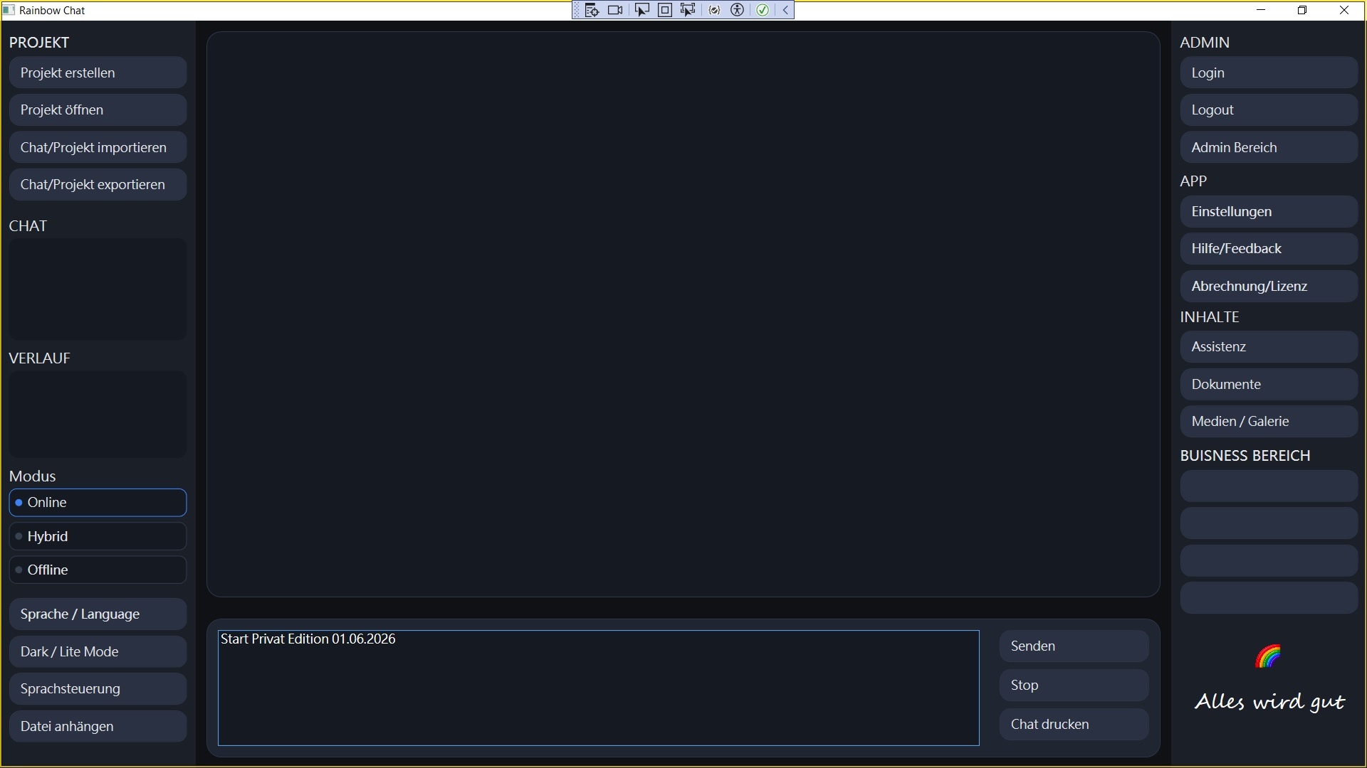 Beta Screenshot WPF Oberfläche