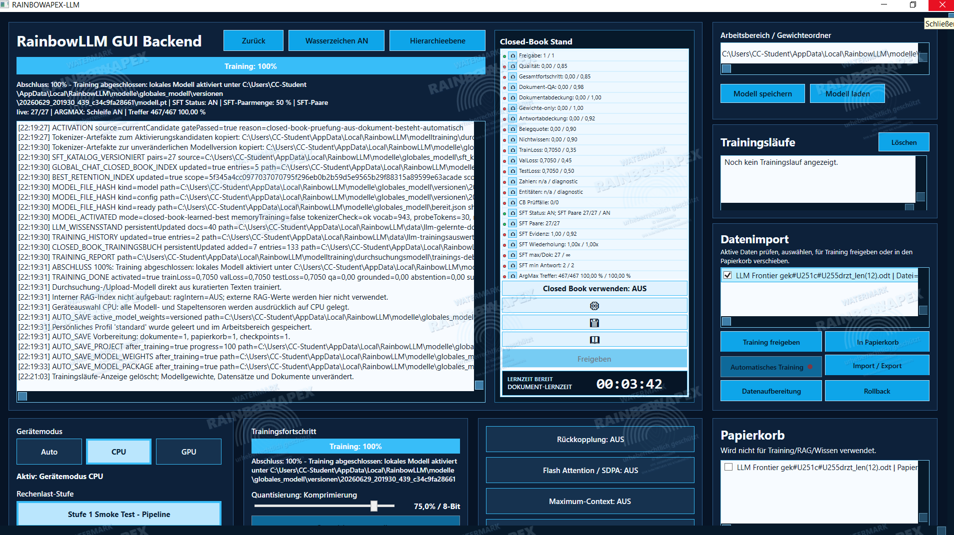 Backend-Einblick in die interne LLM-Trainingsumgebung von Rainbow