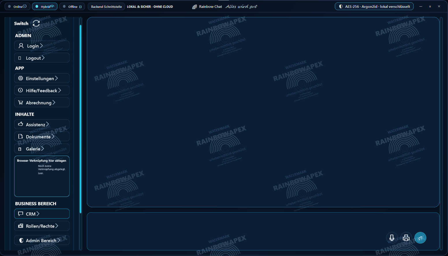 Beta Screenshot Admin und Business-Bereich